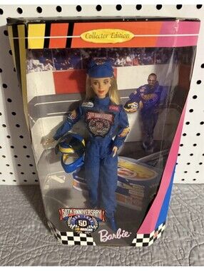 B21) 🩵 The 50th Anniversary Barbie  Doll 1948-1998 Nascar Collector Edition